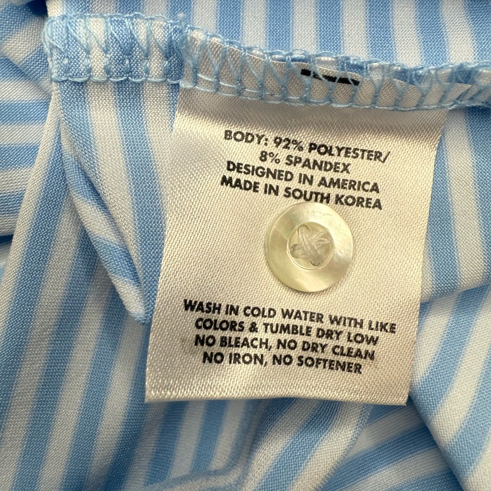 NWOT Rhoback Whaler Heather Stripe Birdie Blue Polo Performance Polo in XXL - Picture 6 of 7